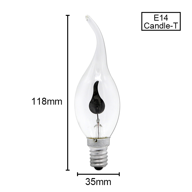 Bombilla vela efecto llama E27 E14 vintage | Prologyc.es