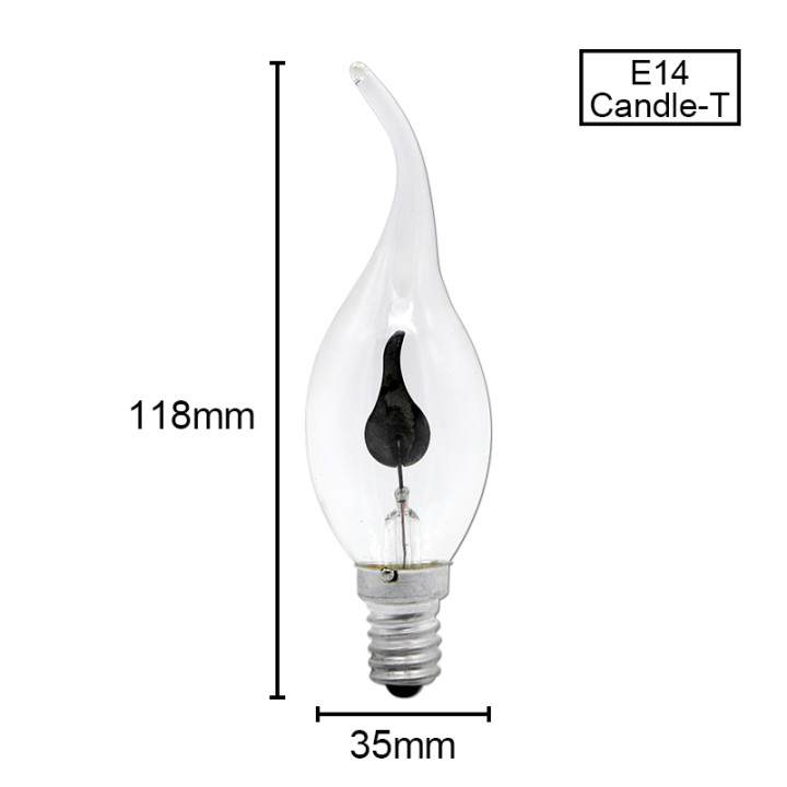 Bombilla vela efecto llama E27 E14 vintage | Prologyc.es