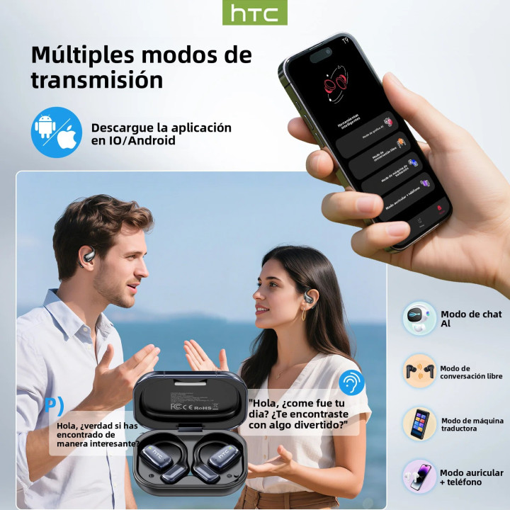 Auriculares HTC NE25 Bluetooth AI traductor | Prologyc.es
