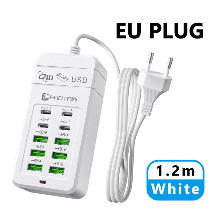 Cargador USB múltiple rápido 6 USB-A y 4 USB-C | Prologyc.es