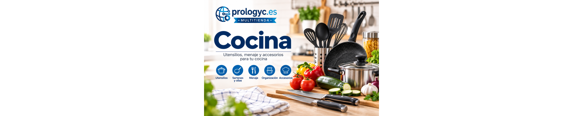 En la categoría Cocina de prologyc.es encontrarás productos diseñados para facilitar las tareas diarias y disfrutar preparando tus platos favoritos. Descubre una variedad de utensilios de cocina, sartenes, ollas, recipientes, menaje, accesorios de prepara